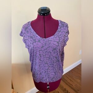 Generation Love Vivi Lep Below Shoulder Sleeve Lepard Amethyst Shirt, Size XS